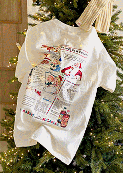 크리스마스 산타 기모 반팔 티셔츠(2color)